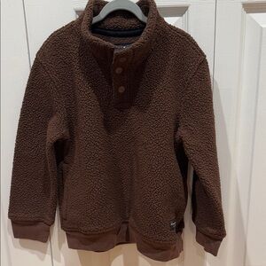 Abercrombie Kids Chocolate Fleece Teddy  quarter zip sweater